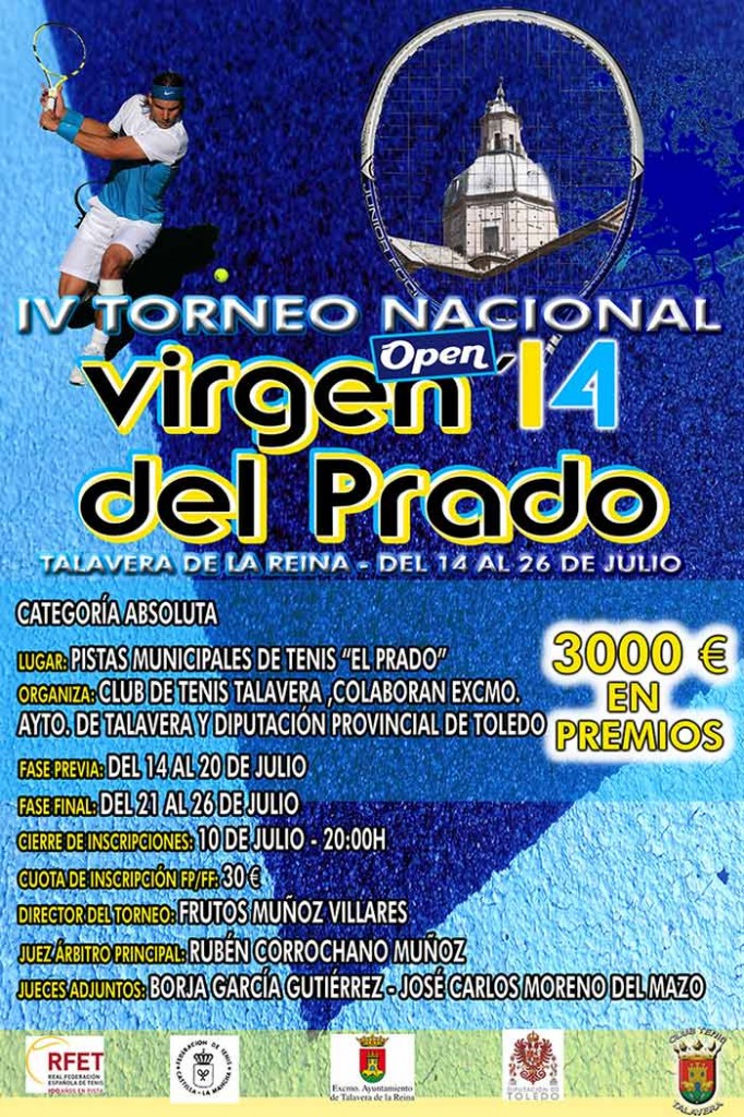 Cartel VI Torneo Nacional de Tenis Virgen del Prado 2014